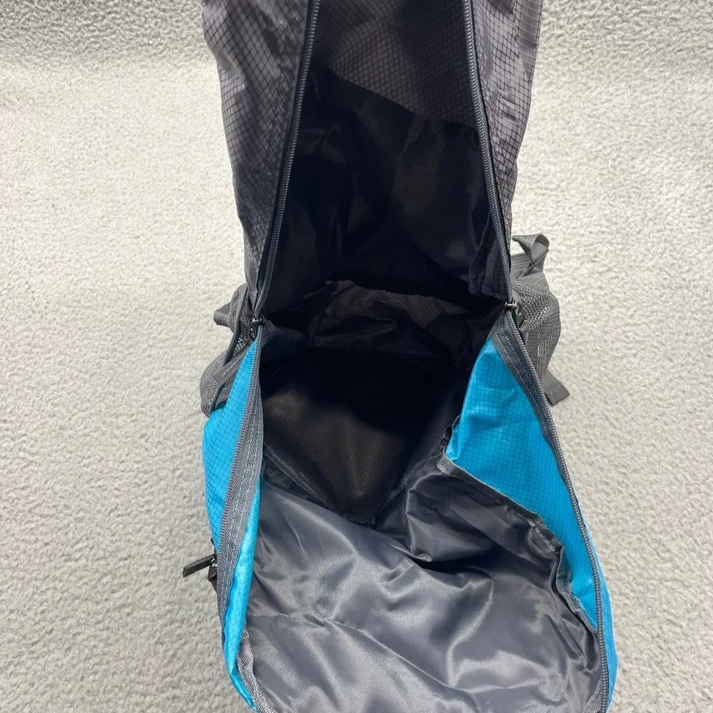 EASYFUN Packable Blue Grey Unisex One Size Hiking Travel Backpack Ripstop Nylon